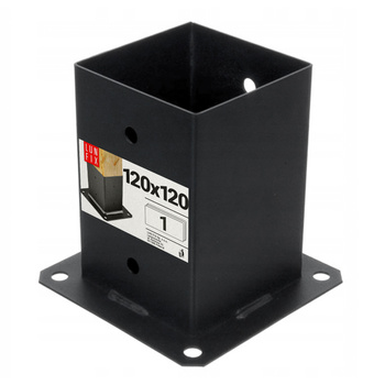 Podstawa słupa przykręcana "stopa" 120x120 mm ozdobna czarna