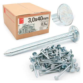 Gwoździe papowe 3x40 mm 1,5" ocynkowane papiaki 0,5kg