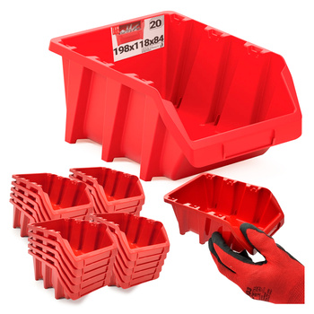 Kuweta warsztatowa czerwona 198x118x84mm 20szt.