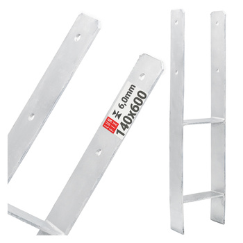 Podstawa słupa typ H 140x600x6 mm kotwa