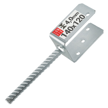 Podstawa słupa do wmurowania 140 mm kotwa z prętem do betonu