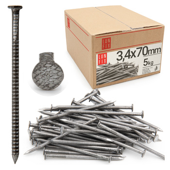 Gwoździe pierścieniowe 3,4x70 mm ciesielskie czarne 5kg