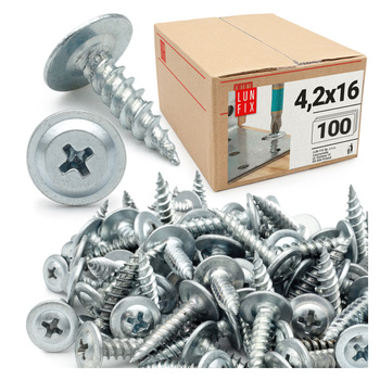 Wkręty samogwintujące 4,2x16mm z łbem podkładkowym do metalu WPC 100szt.