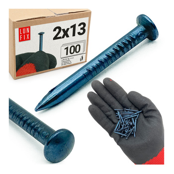 Gwoździe utwardzane 2x13mm niebieszczone 100szt.