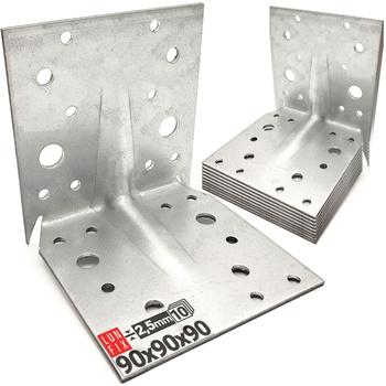 Kątownik montażowy z kolcem 90x90x90x2,5 ciesielski 10szt.