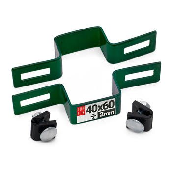 Obejma pośrednia 40x60 mm łącząca zielona komplet