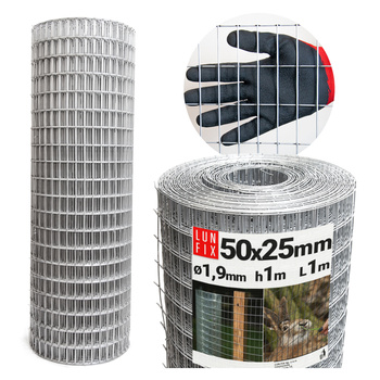Siatka zgrzewana 100 cm oczko 50x25 fi 1,9mm ogrodzeniowa ocynkowana 1mb