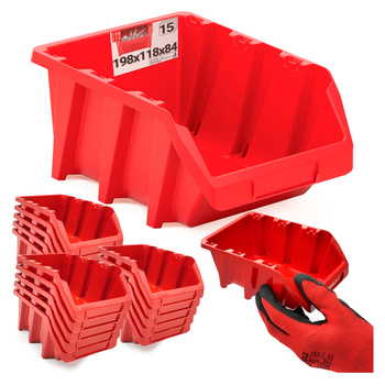Kuweta warsztatowa czerwona 198x118x84mm 15szt.