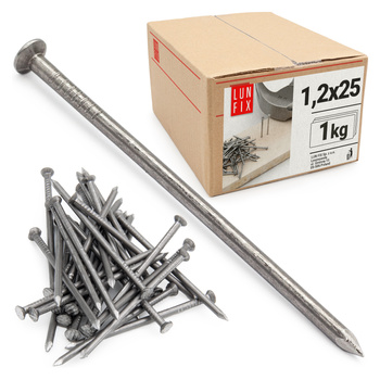 Gwoździe budowlane 1,2x25 mm 1 cal czarne 1kg