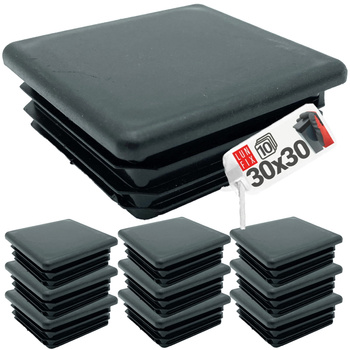Zaślepka kwadratowa 30x30 nasadka do profili czarna 10szt.