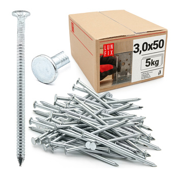 Gwoździe pierścieniowe 3x50 mm 2 cale ocynkowane 5kg