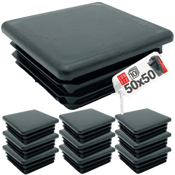 Zaślepka kwadratowa 50x50 nasadka do profili czarna 10szt.