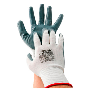 Rękawice robocze nitrylowe 9 L białe 1szt.