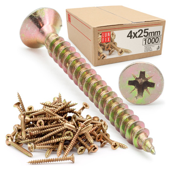 Wkręty uniwersalne 4x25 hartowane ocynkowane KDH 1000szt.