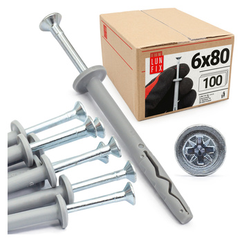 Kołki kołnierzowe szybkiego montażu 6x80 (100 szt.)
