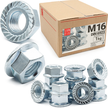 Nakrętka kołnierzowa M16 DIN6923 ocynkowana 1kg