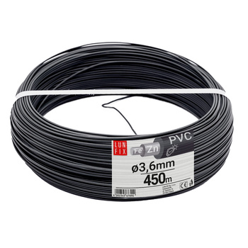 Drut naciągowy do siatki 3.6mm grafitowy ocynkowany powlekany PCV 20kg