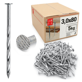 Gwoździe skręcane 3x80 mm 3 cale ocynkowane 5kg