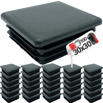 Zaślepka kwadratowa 30x30 nasadka do profili czarna 100szt.