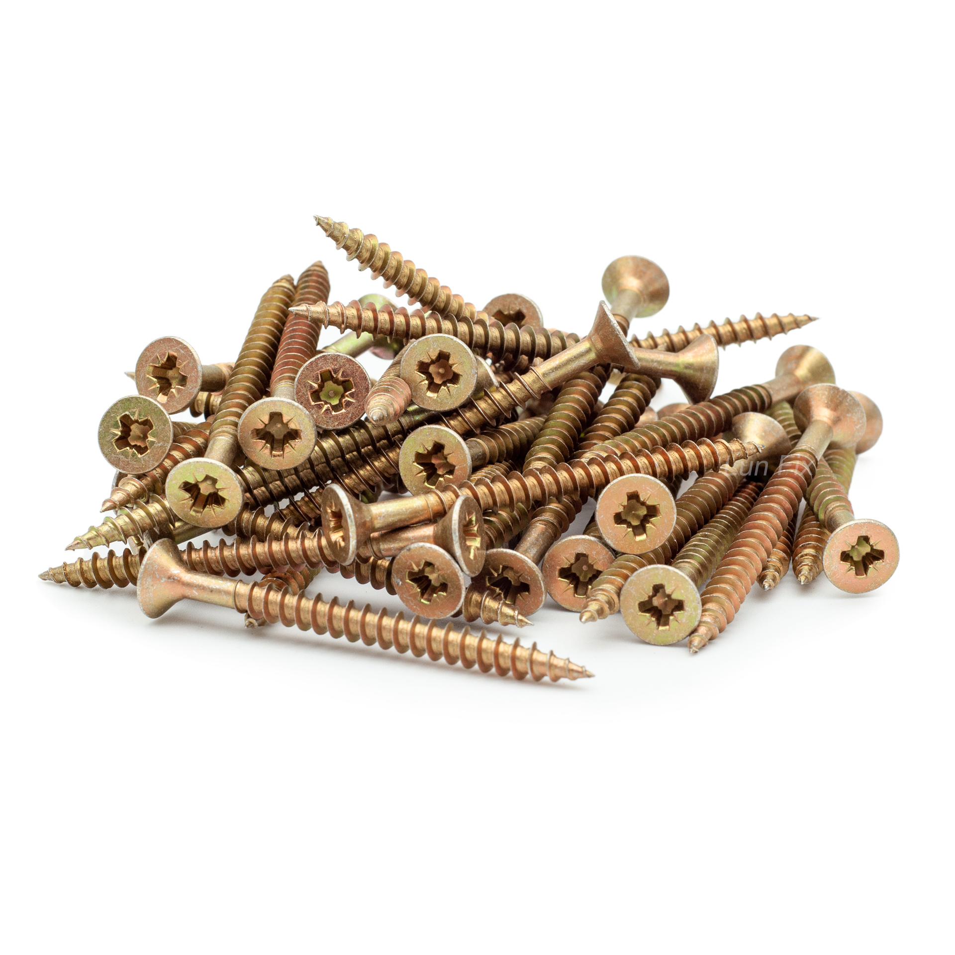 Wkręty ciesielskie do drewna w kolorze żółtym